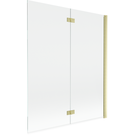 Mexen Mist paraván de ducha 2 alas derecho 140 x 150 cm, transparente, dorado cepillado - 8A9-140-002-55-00-P