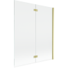 Mexen Mist Duschwand 2-flügelig rechts 140 x 150 cm, transparent, gold gebürstet - 8A9-140-002-55-00-P