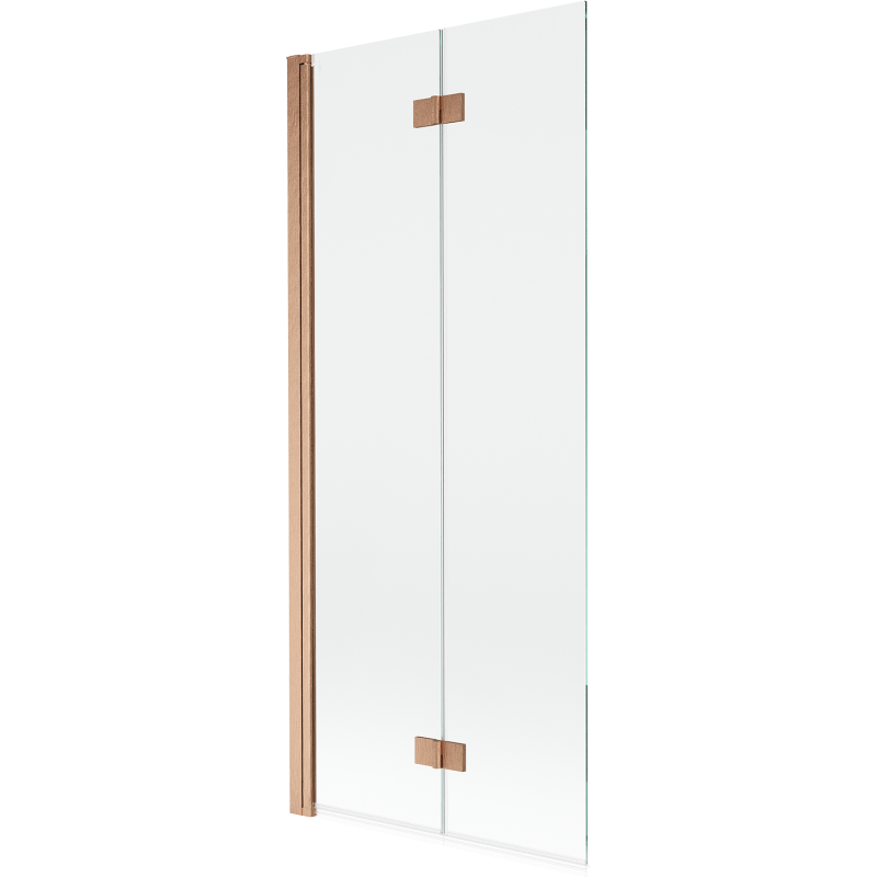 Mexen Mist badwand 2-delig links 80 x 150 cm, transparant, geborsteld koper - 8A9-080-002-65-00-L