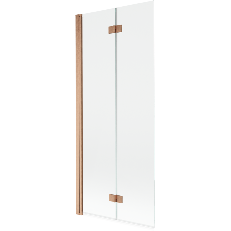 Mexen Mist ljijevi pregradni paravan za kadu s 2 preklopna krila 80 x 150 cm, proziran, brušena mjed - 8A9-080-002-65-00-L