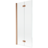 Mexen Mist Duschwand 2-flügelig links 80 x 150 cm, transparent, gebürstetes Kupfer - 8A9-080-002-65-00-L