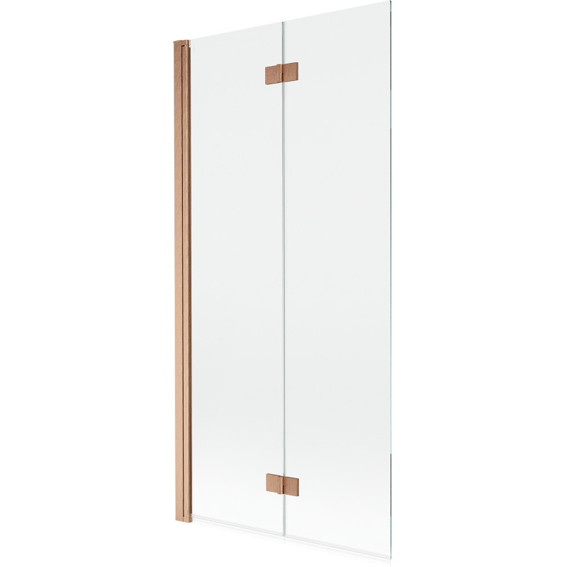Mexen Mist dvokrilni lijevi paravan za kadu 90 x 150 cm, proziran, brušena bronca - 8A9-090-002-65-00-L