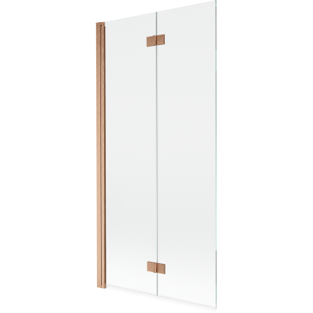 Mexen Mist 2-wing left shower screen 90 x 150 cm, transparent, brushed copper - 8A9-090-002-65-00-L