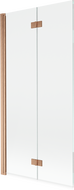 Mexen Mist 2-wing left shower screen 90 x 150 cm, transparent, brushed copper - 8A9-090-002-65-00-L