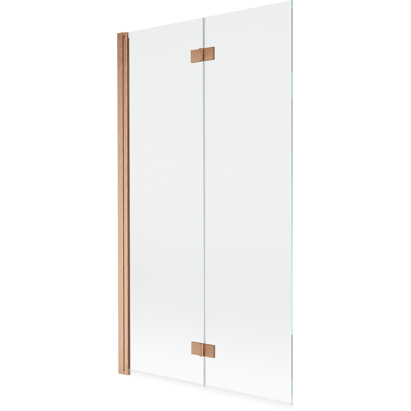 Mexen Mist badscherm 2-delig links 100 x 150 cm, transparant, geborsteld koper - 8A9-100-002-65-00-L