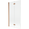 Mexen Mist badscherm 2-delig links 100 x 150 cm, transparant, geborsteld koper - 8A9-100-002-65-00-L