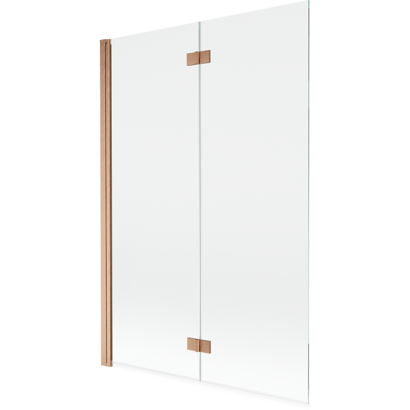 Mexen Mist badwand 2-delig links 120 x 150 cm, transparant, geborsteld koper - 8A9-120-002-65-00-L