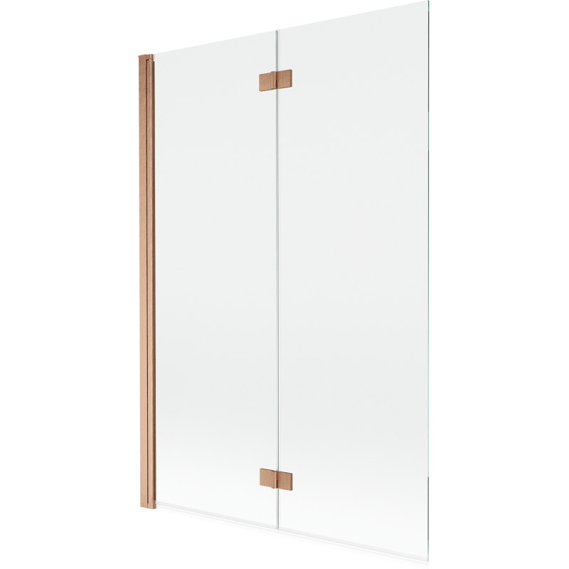 Mexen Mist dvokrilni lijevi kadički paravan 120 x 150 cm, proziran, brušena bakar - 8A9-120-002-65-00-L