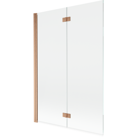 Mexen Mist badwand 2-delig links 120 x 150 cm, transparant, geborsteld koper - 8A9-120-002-65-00-L