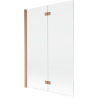 Mexen Mist badwand 2-delig links 120 x 150 cm, transparant, geborsteld koper - 8A9-120-002-65-00-L