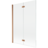 Mexen Mist vanniparavann 2-ukseline vasak 120 x 150 cm, läbipaistev, harjatud vask - 8A9-120-002-65-00-L