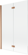 Mexen Mist badwand 2-delig links 120 x 150 cm, transparant, geborsteld koper - 8A9-120-002-65-00-L