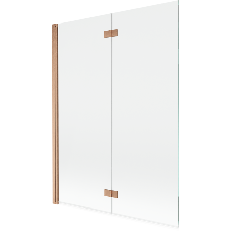 Mexen Mist 2-panel left shower screen 130 x 150 cm, transparent, brushed copper - 8A9-130-002-65-00-L