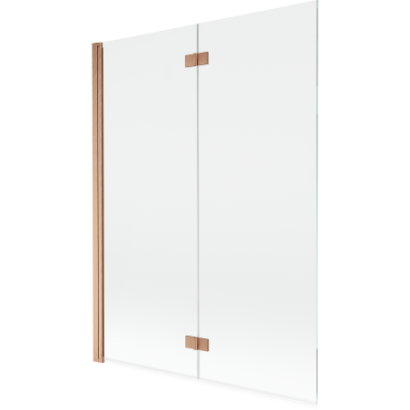 Mexen Mist doucheparavent 2-delige linker 130 x 150 cm, transparant, geborsteld koper - 8A9-130-002-65-00-L