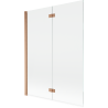 Mexen Mist paroi de douche à 2 volets gauche 130 x 150 cm, transparent, cuivre brossé - 8A9-130-002-65-00-L