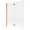 Mexen Mist 2-wing left shower screen 140 x 150 cm, transparent, brushed copper - 8A9-140-002-65-00-L