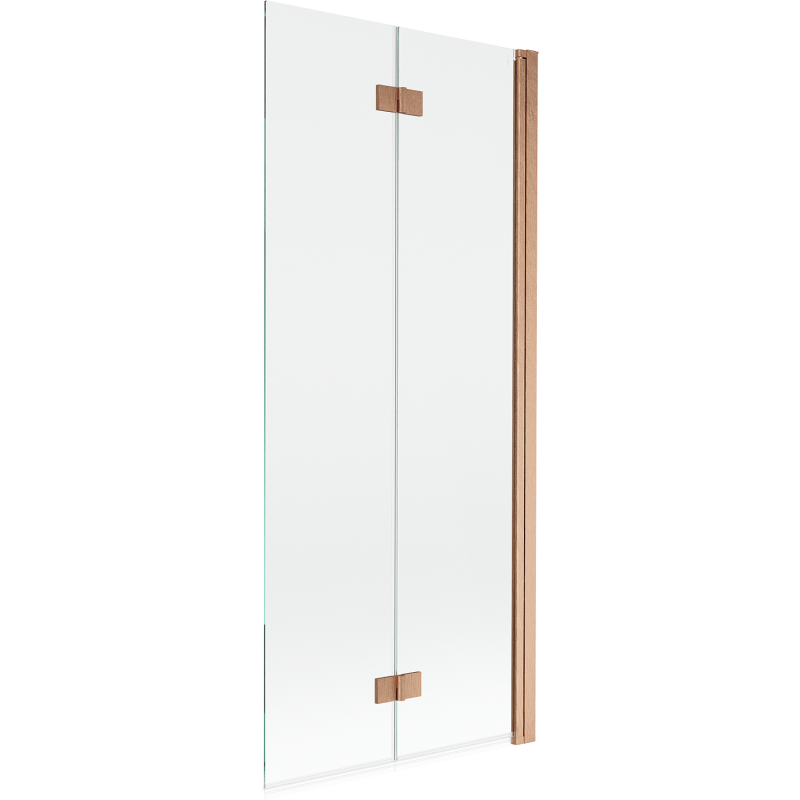 Mexen Mist Duschabtrennung 2-flügelig rechts 80 x 150 cm, transparent, gebürstetes Kupfer - 8A9-080-002-65-00-P