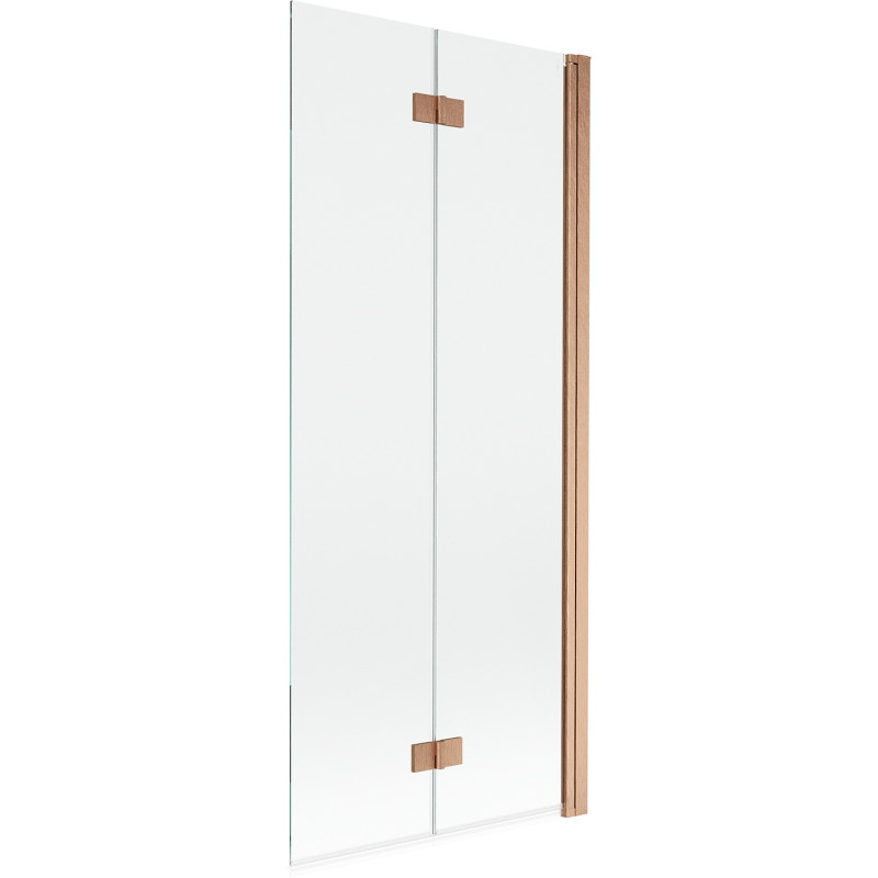 Mexen Mist dvokrilni paravan za kadu desni 80 x 150 cm, proziran, brušeni bakar - 8A9-080-002-65-00-P