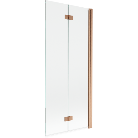 Mexen Mist dvokrilni paravan za kadu desni 80 x 150 cm, proziran, brušeni bakar - 8A9-080-002-65-00-P