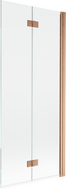 Mexen Mist 2-wing shower partition right 80 x 150 cm, transparent, brushed copper - 8A9-080-002-65-00-P