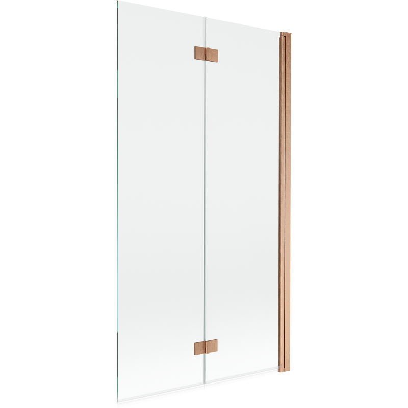 Mexen Mist, 2-flügelige Duschabtrennung rechts 100 x 150 cm, transparent, gebürstetes Kupfer - 8A9-100-002-65-00-P