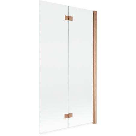 Mexen Mist 2-panel shower screen, right 100 x 150 cm, transparent, brushed copper - 8A9-100-002-65-00-P