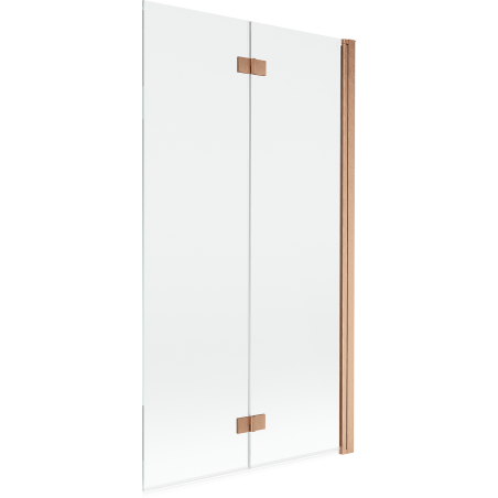 Mexen Mist douchewand 2-delig rechts 100 x 150 cm, transparant, geborsteld koper - 8A9-100-002-65-00-P