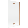 Mexen Mist 2-krilni zaslon za kadu, desni 100 x 150 cm, proziran, brušeni bakar - 8A9-100-002-65-00-P