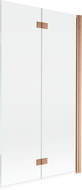 Mexen Mist 2-panel shower screen, right 100 x 150 cm, transparent, brushed copper - 8A9-100-002-65-00-P