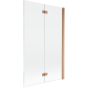 Mexen Mist Duschabtrennung 2-flügelig rechts 110 x 150 cm, transparent, gebürstetes Kupfer - 8A9-110-002-65-00-P