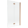 Mexen Mist mampara de ducha de 2 paneles, derecha, 110 x 150 cm, transparente, cobre cepillado - 8A9-110-002-65-00-P