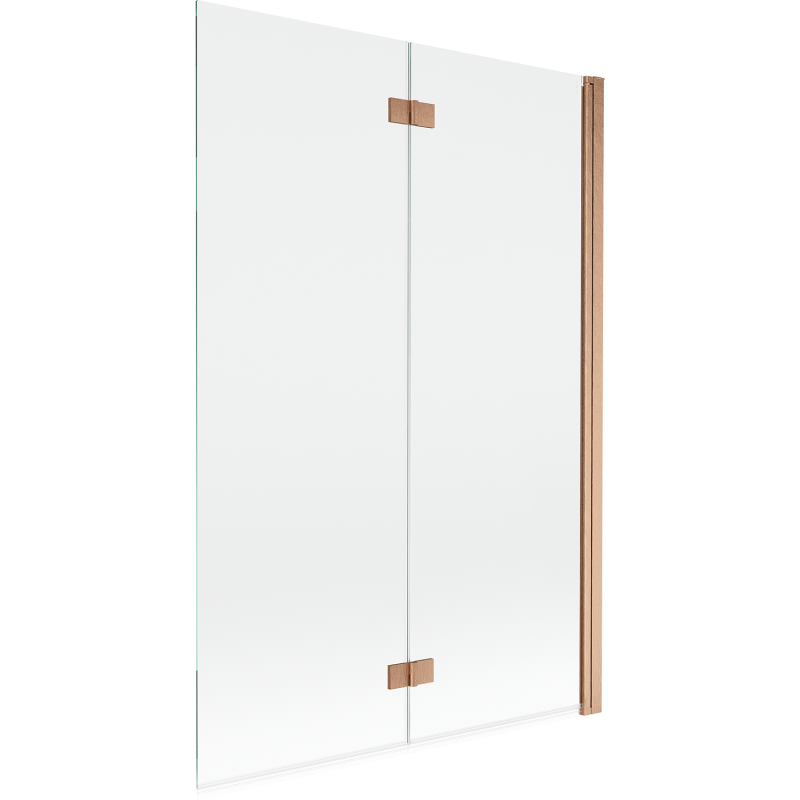 Mexen Mist shower screen 2-wing right 120 x 150 cm, transparent, brushed copper - 8A9-120-002-65-00-P
