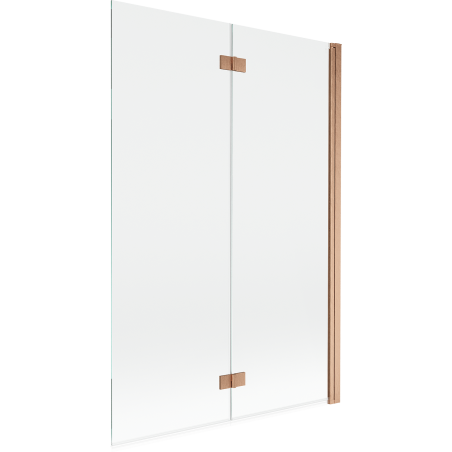 Mexen Mist dvodijelna desna paravana za kadu 120 x 150 cm, prozirna, brušena bakar - 8A9-120-002-65-00-P