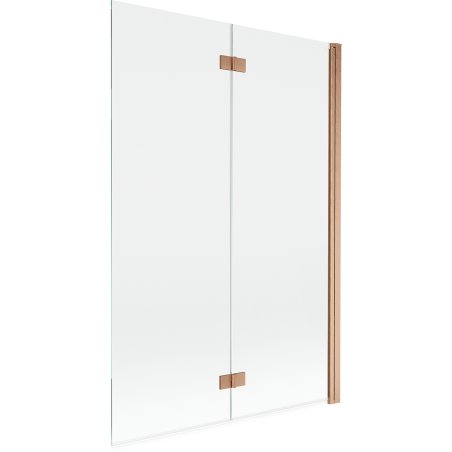 Mexen Mist shower screen 2-wing right 120 x 150 cm, transparent, brushed copper - 8A9-120-002-65-00-P