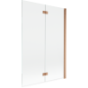 Mexen Mist shower screen 2-wing right 120 x 150 cm, transparent, brushed copper - 8A9-120-002-65-00-P