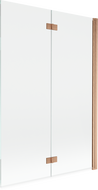 Mexen Mist douchewand 2-delig rechts 120 x 150 cm, transparant, geborsteld koper - 8A9-120-002-65-00-P