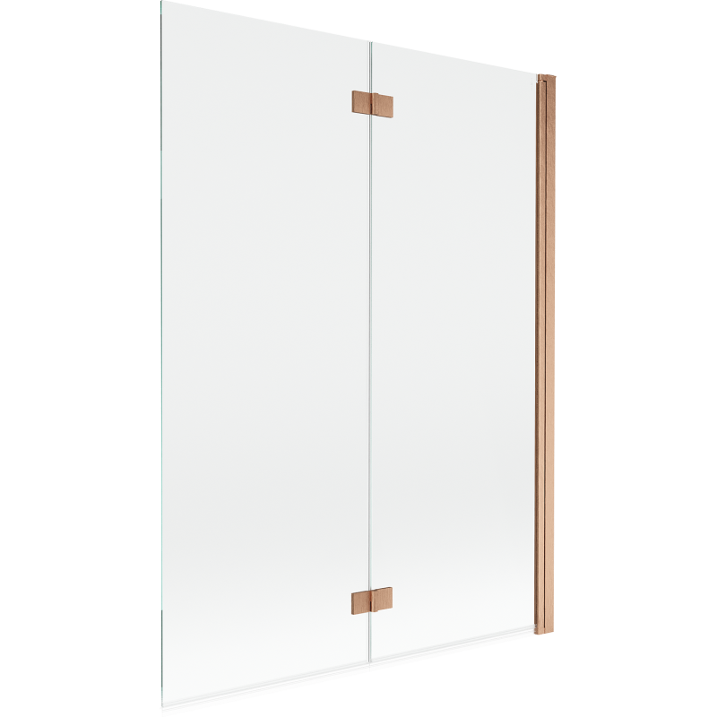Mexen Mist paratia per vasca da bagno a 2 ante destra 130 x 150 cm, trasparente, rame spazzolato - 8A9-130-002-65-00-P