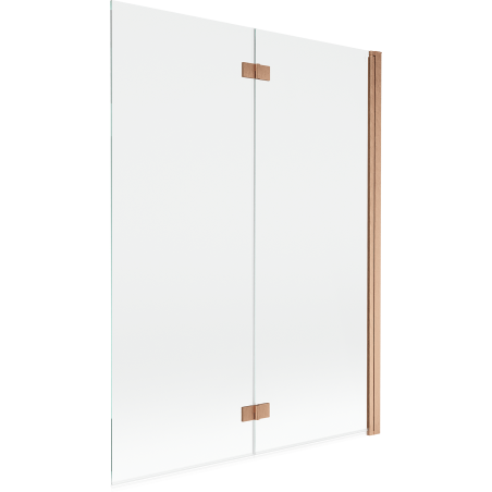 Mexen Mist 2-delad duschskärm höger 130 x 150 cm, transparent, borstad koppar - 8A9-130-002-65-00-P