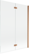 Mexen Mist badwand 2-delige rechts 130 x 150 cm, transparant, geborsteld koper - 8A9-130-002-65-00-P