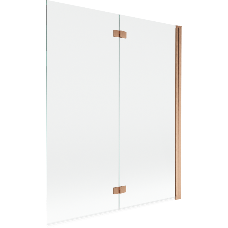 Mexen Mist Duschabtrennung 2-flügelig rechts 140 x 150 cm, transparent, gebürstetes Kupfer - 8A9-140-002-65-00-P