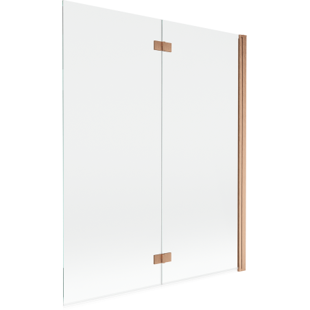 Mexen Mist 2-ovinen kylpyhuoneen suihkuseinä oikea 140 x 150 cm, kirkas, harjattu kupari - 8A9-140-002-65-00-P