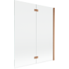 Mexen Mist Duschabtrennung 2-flügelig rechts 140 x 150 cm, transparent, gebürstetes Kupfer - 8A9-140-002-65-00-P