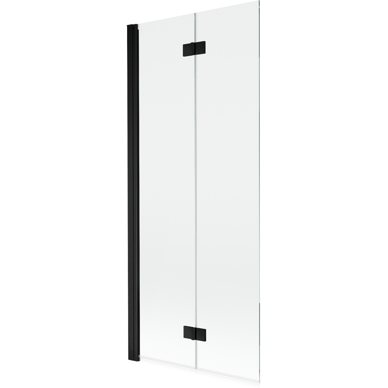 Mexen Mist badwand 2-delig links 80 x 150 cm, transparant, zwart - 8A9-080-002-70-00-L