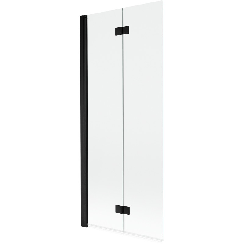Mexen Mist paravan za kadu dvokrilni lijevi 80 x 150 cm, proziran, crni - 8A9-080-002-70-00-L