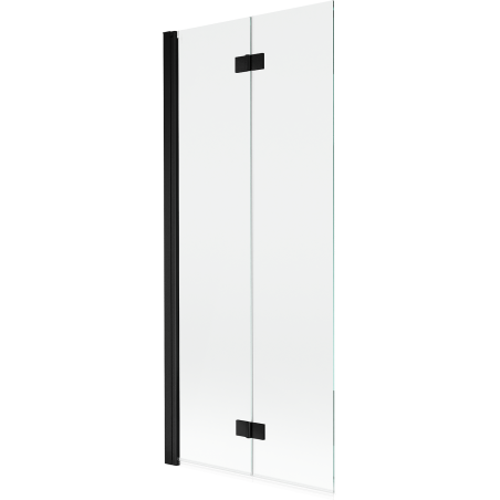 Mexen Mist badwand 2-delig links 80 x 150 cm, transparant, zwart - 8A9-080-002-70-00-L