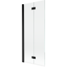 Mexen Mist badwand 2-delig links 80 x 150 cm, transparant, zwart - 8A9-080-002-70-00-L