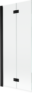 Mexen Mist badwand 2-delig links 80 x 150 cm, transparant, zwart - 8A9-080-002-70-00-L