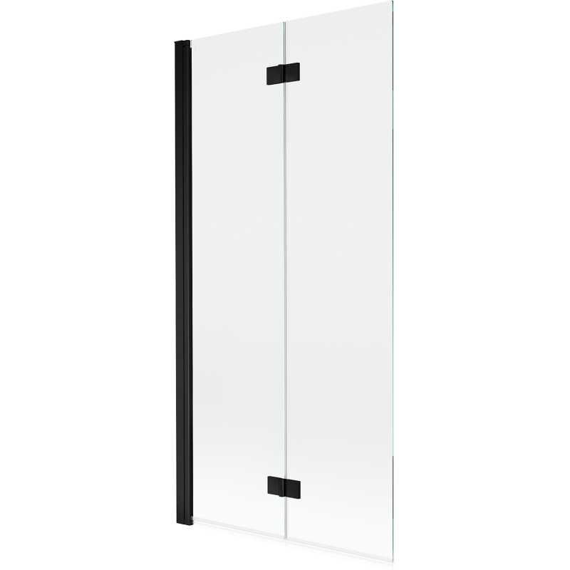 Mexen Mist badwand 2-vleugelig links 90 x 150 cm, transparant, zwart - 8A9-090-002-70-00-L