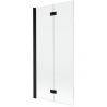 Mexen Mist badwand 2-vleugelig links 90 x 150 cm, transparant, zwart - 8A9-090-002-70-00-L