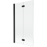 Mexen Mist paravan za kadu s dva krila lijevi 100 x 150 cm, proziran, crni - 8A9-100-002-70-00-L